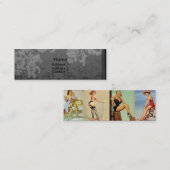 Vintage Tapetenmädchen Mini Visitenkarte (Vorne/Hinten)