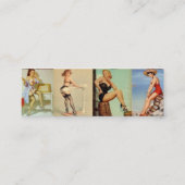 Vintage Tapetenmädchen Mini Visitenkarte (Rückseite)