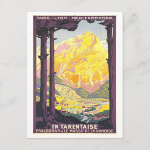 Vintage Tarentaise-Reiseposter Postkarte
