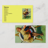 Vintage Target Archery Pinup Girl Visitenkarte (Vorne/Hinten)
