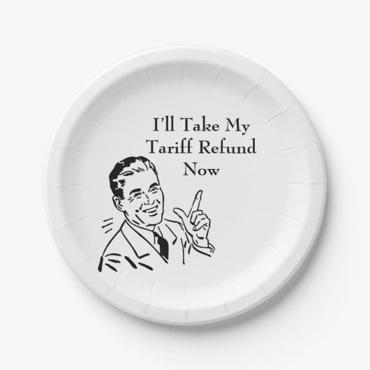 Vintage-Tarif-Rückerstattungsscheck Pappteller (Vorderseite)