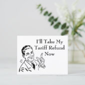 Vintage-Tarif-Rückerstattungsscheck Postkarte (Stehend Vorderseite)