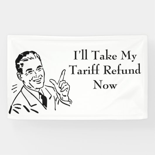 Vintage Tariff Refund Check Banner (Horizontal)