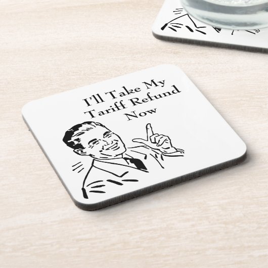 Vintage Tariff Refund Check Getränkeuntersetzer (Linke Seite)