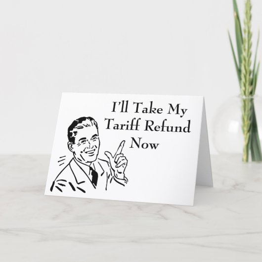 Vintage Tariff Refund Check Karte (Vorderseite)