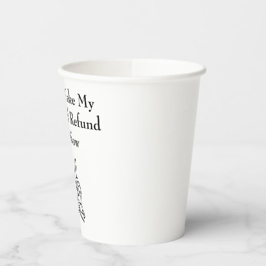 Vintage Tariff Refund Check Pappbecher (Links)