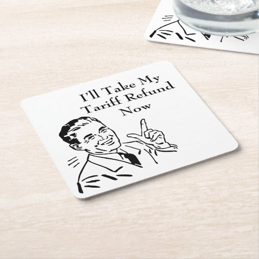 Vintage Tariff Refund Check Rechteckiger Pappuntersetzer (angewinkelt)