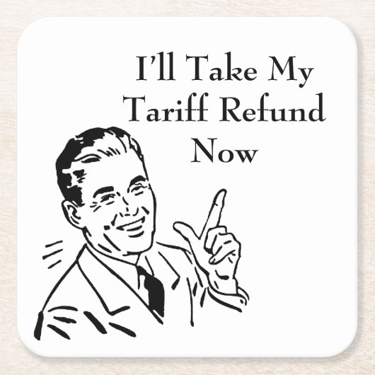 Vintage Tariff Refund Check Rechteckiger Pappuntersetzer (Vorderseite)