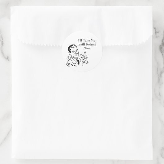 Vintage Tariff Refund Check Runder Aufkleber (Tasche)