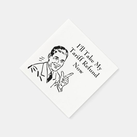 Vintage Tariff Refund Check Serviette (Ecke)