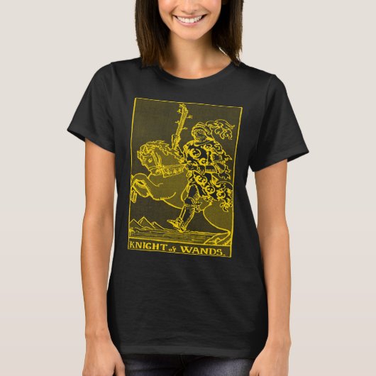 VINTAGE TAROT CARD WANDS KNIGHT T-Shirt (Vorderseite)