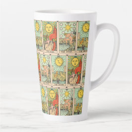 Vintage Tarot Cards Sun Moon Stars Milchtasse