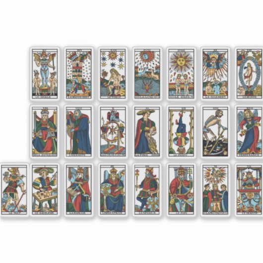 Vintage Tarot-Karten Aufkleber (Vorderseite)