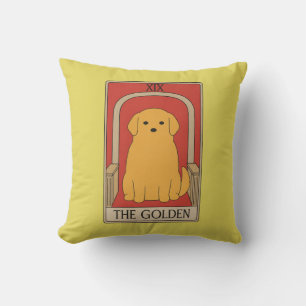 Vintage-Tarotkarte Der Golden Retriever Hund Kissen
