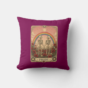 Vintage Tarotkarte Pride Skelett Liebende Regenbog Kissen