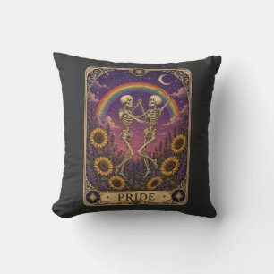 Vintage Tarotkarte Pride tanzende Skelette Sonnenb Kissen