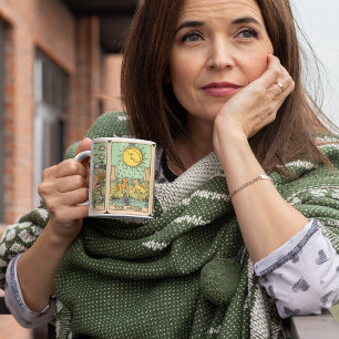 Vintage-Tarotkarten Sonne Mond Sterne Kaffeetasse