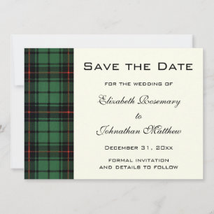 Vintage-Tartan, Davidson Modern Pattern Hochzeit Save The Date