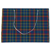 Vintage Tartan Plaid, blau, rot, gelb Große Geschenktüte (Vorderseite)