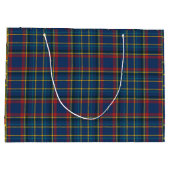Vintage Tartan Plaid, blau, rot, gelb Große Geschenktüte (Rückseite)