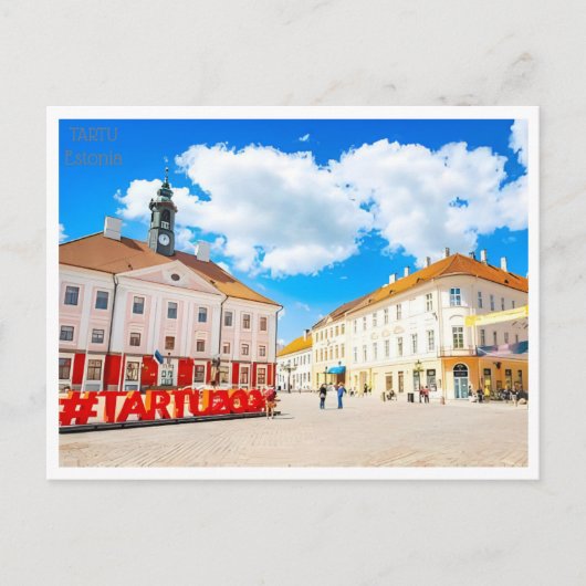 Vintage Tartu Estland Aquarelle Postkarte (Vorderseite)