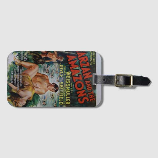Vintage Tarzan Gepäckanhänger (Vorderseite (Horizontal))