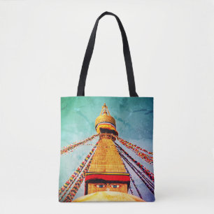 Vintage Tasche mit Augen von Buddha, Stupa, Nepal