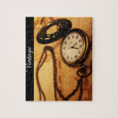 Vintage Taschenuhrphotographie auf Puzzlespiel Puzzle (Vertikal)