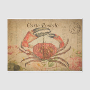 Vintage Tasmanian Crab Floral Blume Französisch Seidenpapier