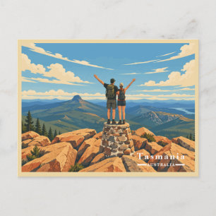 Vintage-Tasmanien-Wanderabenteuer Feiertagspostkarte