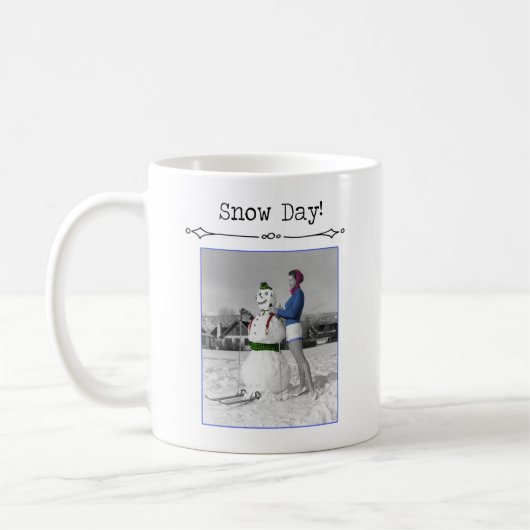 Vintage Tasse am Schneetag (Links)