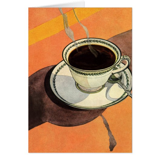 Vintage Tasse Kaffee, Saucer, Löffel, Retro Diner (Vorne)