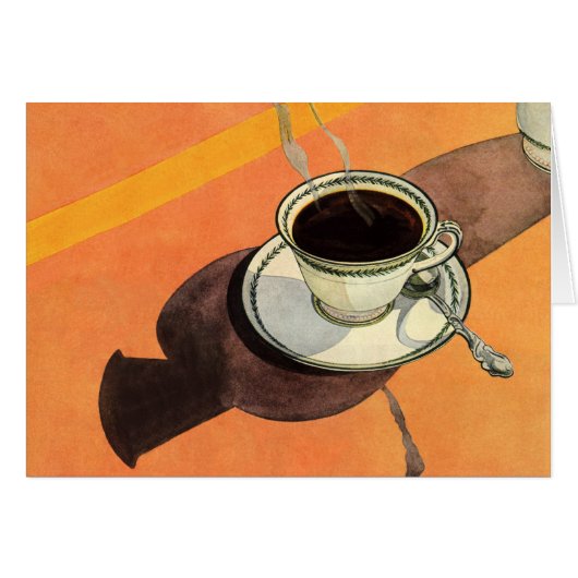 Vintage Tasse Kaffee, Saucer, Löffel, Retro Diner (Vorderseite (Horizontal))