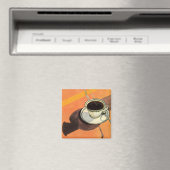 Vintage Tasse Kaffee, Saucer, Löffel, Retro Diner Magnet (In Situ (Geschirrspüler))