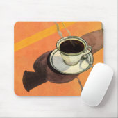 Vintage Tasse Kaffee, Saucer, Löffel, Retro Diner Mousepad (Mit Mouse)