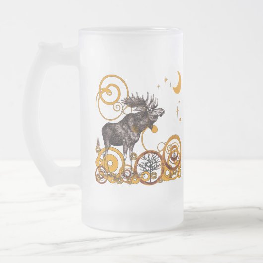 Vintage-Tasse Mattglas Bierglas (Links)