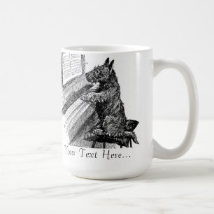 Vintage-Tasse "Welpe spielt Klavier" Kaffeetasse