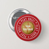 Vintage TASTE "Red PLAY BALL Party Button" Button (Vorne & Hinten)
