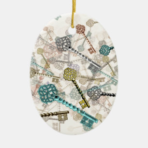 Vintage Tasten des Shabby Chic bedruckt, dezent, b Keramikornament