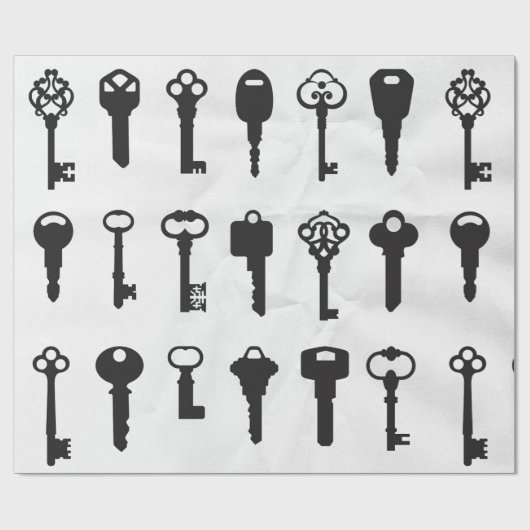 Vintage Tasten Geschenkpapier (Flach)