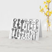 Vintage Tasten Karte (Gelbe Blume)