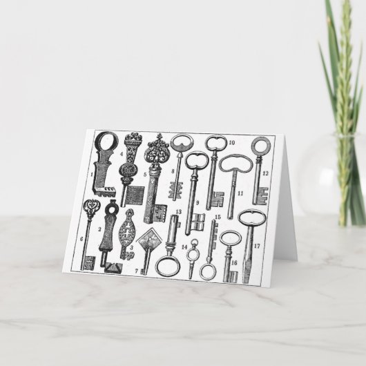 Vintage Tasten Karte (Vorderseite)