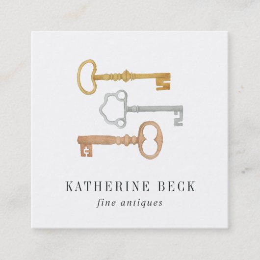 Vintage Tasten Quadratische Visitenkarte (Vorderseite)