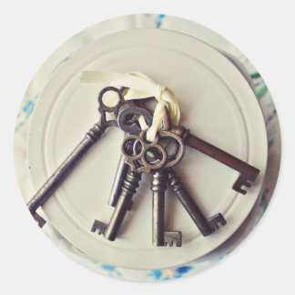 Vintage Tasten Runder Aufkleber