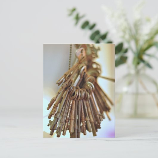 Vintage Tasten Skeletttasten Vintag Postkarte (Stehend Vorderseite)