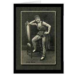 Vintage tätowierte Dame Card oder Postkarte