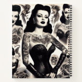 Vintage-Tätowierte-Goth-Frau-Collage Notizblock (Rückseite)