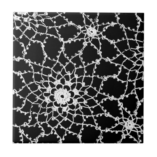 Vintage Tatted Spitze Fliese (Vorderseite)