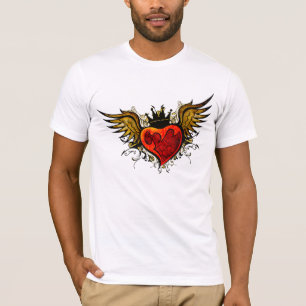 Vintage-Tattoo geflügeltes Herz-Shirt T-Shirt