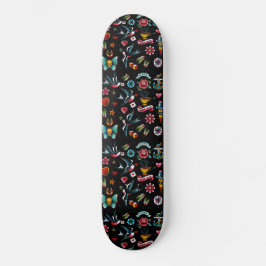 Vintage Tattoo Gemustert Skateboard